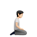 pessoa ajoelhando: pele clara e de frente para a direita