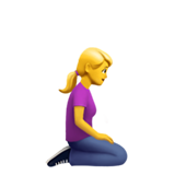 mulher ajoelhando: de frente para a direita