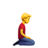 homem ajoelhando: de frente para a direita