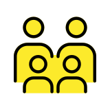 Família: adulto, adulto, criança, criança - OpenMoji