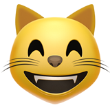 Carinha de gato feliz olhos Whatsapp