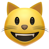 Emoji gato sorridente boca aberta