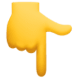 Dorso da mão com indicador apontando para baixo - Facebook