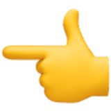 Dorso da mão com indicador apontando para a esquerda - Facebook