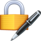 Cadeado com caneta - Facebook