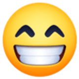 Rosto contente com olhos sorridentes - Facebook