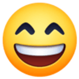 Rosto risonho com olhos sorridentes - Facebook