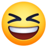 Rosto risonho com olhos semicerrados - Facebook