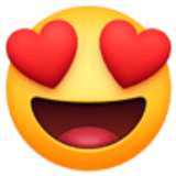 Rosto sorridente com olhos de coração - Facebook