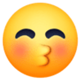 Rosto beijando com olhos fechados - Facebook