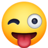 Rosto piscando e com língua para fora - Facebook