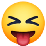 Rosto com olhos semicerrados e língua para fora - Facebook