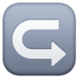 Seta curva da esquerda para a direita - Facebook