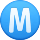 Círculo com a letra M - Facebook