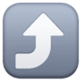 Seta para a direita curvada para cima - Facebook