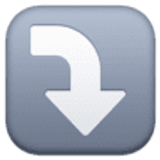 Seta para a direita curvada para baixo - Facebook