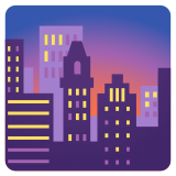 Cidade ao anoitecer - Noto Color Emoji
