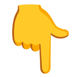 Dorso da mão com indicador apontando para baixo - Noto Color Emoji