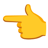 Dorso da mão com indicador apontando para a esquerda - Noto Color Emoji