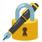Cadeado com caneta - Noto Color Emoji
