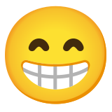 Rosto contente com olhos sorridentes - Noto Color Emoji