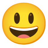 Rosto risonho com olhos bem abertos - Noto Color Emoji