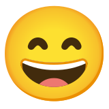 Rosto risonho com olhos sorridentes - Noto Color Emoji