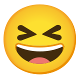 Rosto risonho com olhos semicerrados - Noto Color Emoji