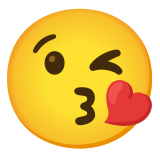 Rosto mandando um beijo - Noto Color Emoji