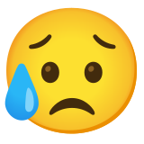 Rosto triste, mas aliviado - Noto Color Emoji