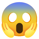 Rosto gritando de medo - Noto Color Emoji