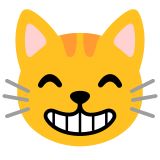 Rosto de gato sorrindo com olhos sorridentes - Noto Color Emoji