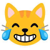Rosto de gato com lágrimas de alegria - Noto Color Emoji