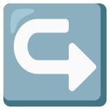 Seta curva da esquerda para a direita - Noto Color Emoji