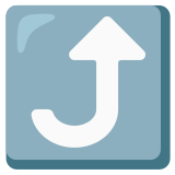 Seta para a direita curvada para cima - Noto Color Emoji