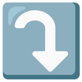 Seta para a direita curvada para baixo - Noto Color Emoji