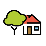 Casa com jardim - OpenMoji