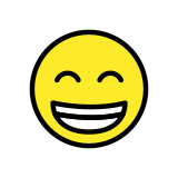 Rosto contente com olhos sorridentes - OpenMoji