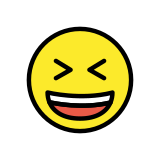 Rosto risonho com olhos semicerrados - OpenMoji