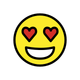 Rosto sorridente com olhos de coração - OpenMoji