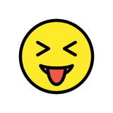 Rosto com olhos semicerrados e língua para fora - OpenMoji