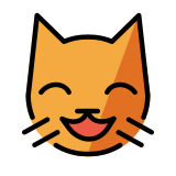 Rosto de gato sorrindo com olhos sorridentes - OpenMoji