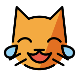 Rosto de gato com lágrimas de alegria - OpenMoji
