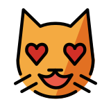 Rosto de gato sorridente com olhos de coração - OpenMoji