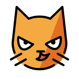 Rosto de gato com sorriso irônico - OpenMoji