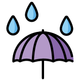 Sombrinha na chuva - OpenMoji