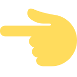 Dorso da mão com indicador apontando para a esquerda - Twitter / X