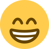 Rosto contente com olhos sorridentes - Twitter / X