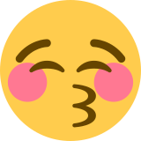 Rosto beijando com olhos fechados - Twitter / X