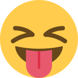 Rosto com olhos semicerrados e língua para fora - Twitter / X